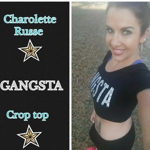 "GANGSTA" crop top from Charolette Russe